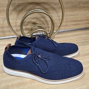 Cole Haan Men's Grand Knit Wingtip II Sneaker  - C27960 NAVY/IVORY US 11.5 MT